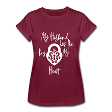 Load image into Gallery viewer, Key to My Heart Women&#39;s Relaxed Fit T-Shirt - burgundy
