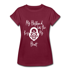 Key to My Heart Women's Relaxed Fit T-Shirt - burgundy