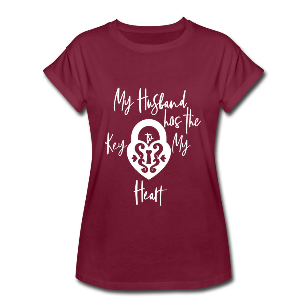 Key to My Heart Women's Relaxed Fit T-Shirt - burgundy