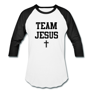 Team Jesus (Inspired by Sinaya) Baseball T-Shirt - white/black