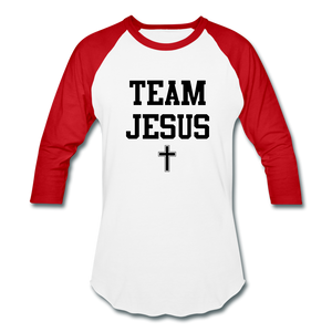 Team Jesus (Inspired by Sinaya) Baseball T-Shirt - white/red
