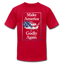 Load image into Gallery viewer, Make America Godly Again Unisex Jersey T-Shirt by Bella + Canvas - red
