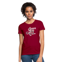 Load image into Gallery viewer, Choose Joy Women&#39;s T-Shirt - dark red
