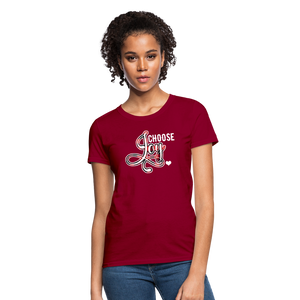Choose Joy Women's T-Shirt - dark red