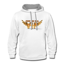 Load image into Gallery viewer, Jesus the Real VIP Contrast Hoodie - white/gray
