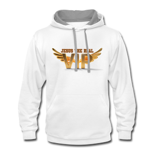 Jesus the Real VIP Contrast Hoodie - white/gray