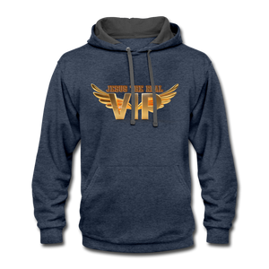 Jesus the Real VIP Contrast Hoodie - indigo heather/asphalt