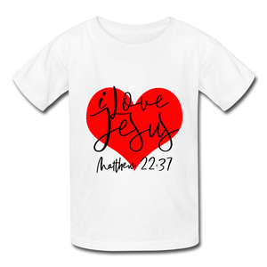 I Love Jesus Hanes Youth Tagless T-Shirt - white