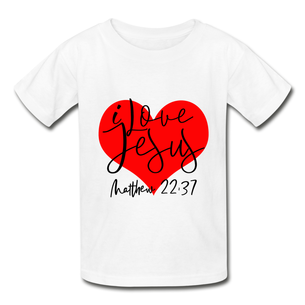 I Love Jesus Hanes Youth Tagless T-Shirt - white