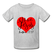 Load image into Gallery viewer, I Love Jesus Hanes Youth Tagless T-Shirt - heather gray
