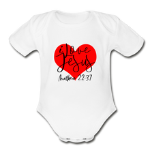 Load image into Gallery viewer, Organic Short Sleeve Baby Bodysuit - white
