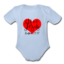 Load image into Gallery viewer, Organic Short Sleeve Baby Bodysuit - sky
