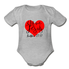 Load image into Gallery viewer, Organic Short Sleeve Baby Bodysuit - heather gray
