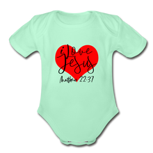 Load image into Gallery viewer, Organic Short Sleeve Baby Bodysuit - light mint
