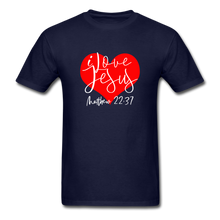 Load image into Gallery viewer, I Love Jesus Unisex Classic T-Shirt - navy
