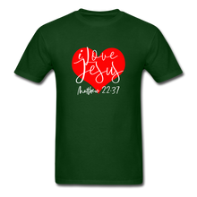 Load image into Gallery viewer, I Love Jesus Unisex Classic T-Shirt - forest green

