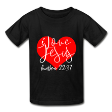 Load image into Gallery viewer, I Love Jesus Hanes Youth Tagless T-Shirt - black
