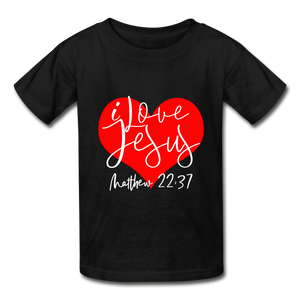 I Love Jesus Hanes Youth Tagless T-Shirt - black