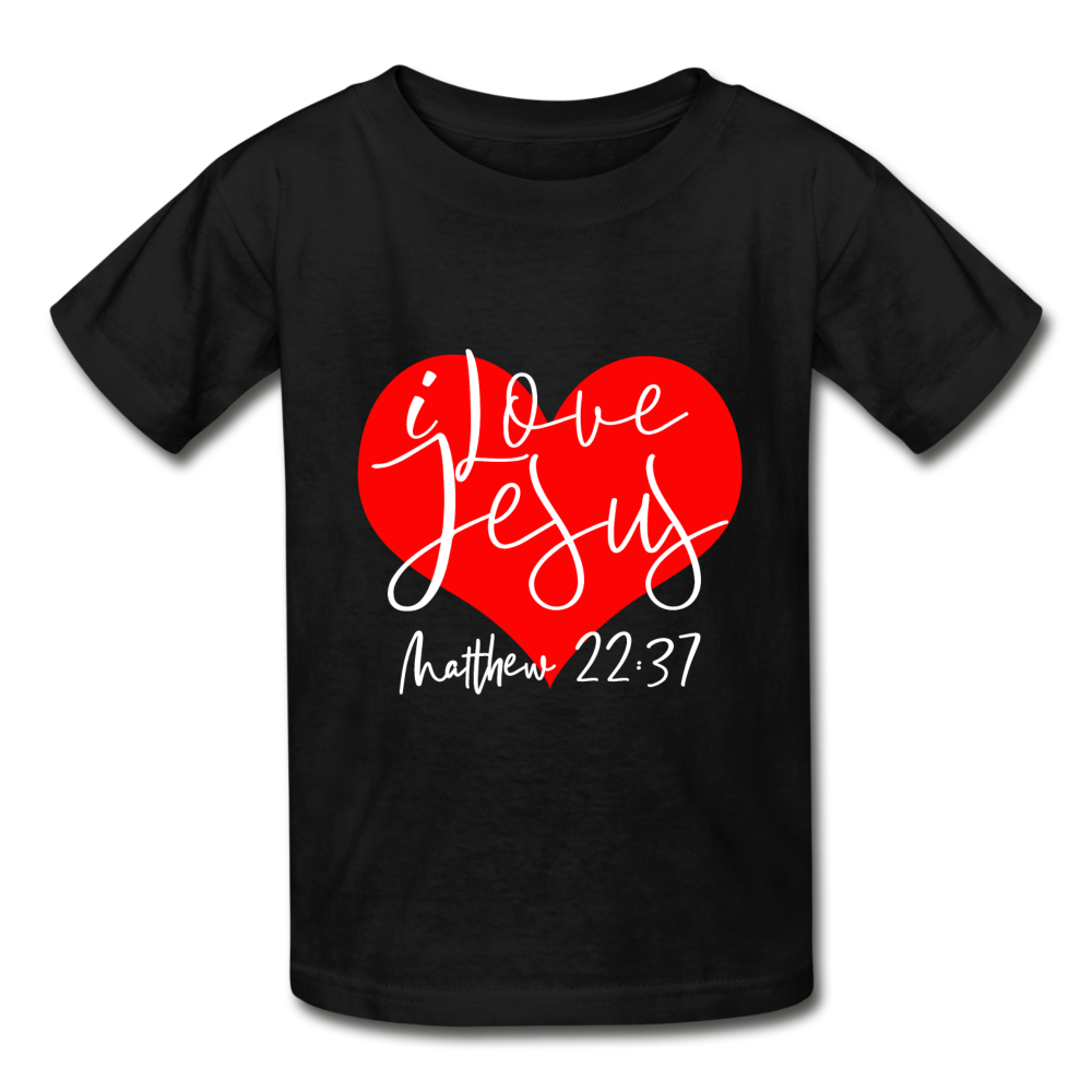I Love Jesus Hanes Youth Tagless T-Shirt - black