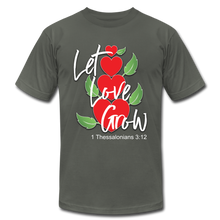 Load image into Gallery viewer, Let Love Grow Unisex Jersey T-Shirt by Bella + Canvas - asphalt
