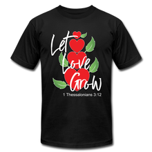 Load image into Gallery viewer, Let Love Grow Unisex Jersey T-Shirt by Bella + Canvas - black
