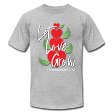 Load image into Gallery viewer, Let Love Grow Unisex Jersey T-Shirt by Bella + Canvas - heather gray
