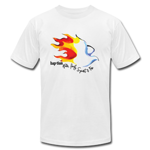 Baptism Water Holy Spirit Fire Unisex Jersey T-Shirt | Bella + Canvas 3001 - white