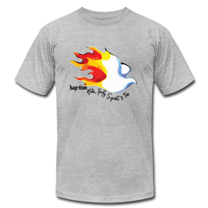 Baptism Water Holy Spirit Fire Unisex Jersey T-Shirt | Bella + Canvas 3001 - heather gray