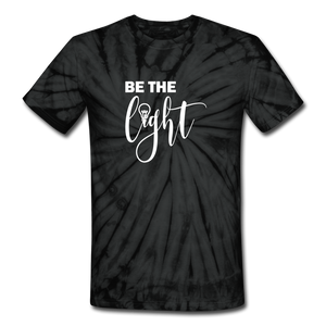 Be the Light Unisex Tie Dye T-Shirt - spider black