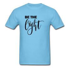 Load image into Gallery viewer, Be the Light Unisex Classic T-Shirt - aquatic blue
