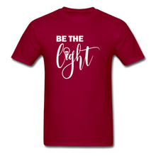 Load image into Gallery viewer, Be the Light Unisex Classic T-Shirt - dark red
