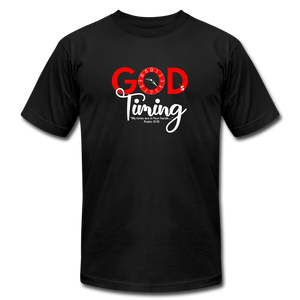 God's Timing Unisex Jersey T-Shirt by Bella + Canvas - black
