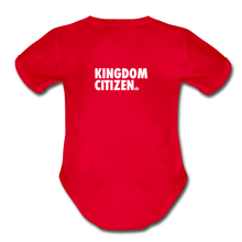Load image into Gallery viewer, Kingdom Citizen Organic Short Sleeve Baby Bodysuit - red
