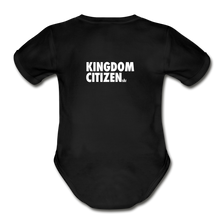Load image into Gallery viewer, Kingdom Citizen Organic Short Sleeve Baby Bodysuit - black

