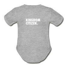 Load image into Gallery viewer, Kingdom Citizen Organic Short Sleeve Baby Bodysuit - heather grey

