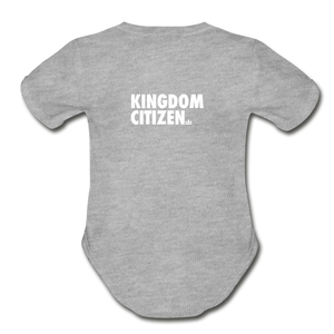 Kingdom Citizen Organic Short Sleeve Baby Bodysuit - heather grey