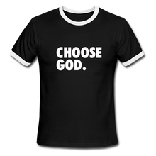 Load image into Gallery viewer, Choose God Men&#39;s Ringer T-Shirt - black/white

