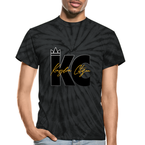 Kingdom Citizen Unisex Tie Dye T-Shirt - spider black