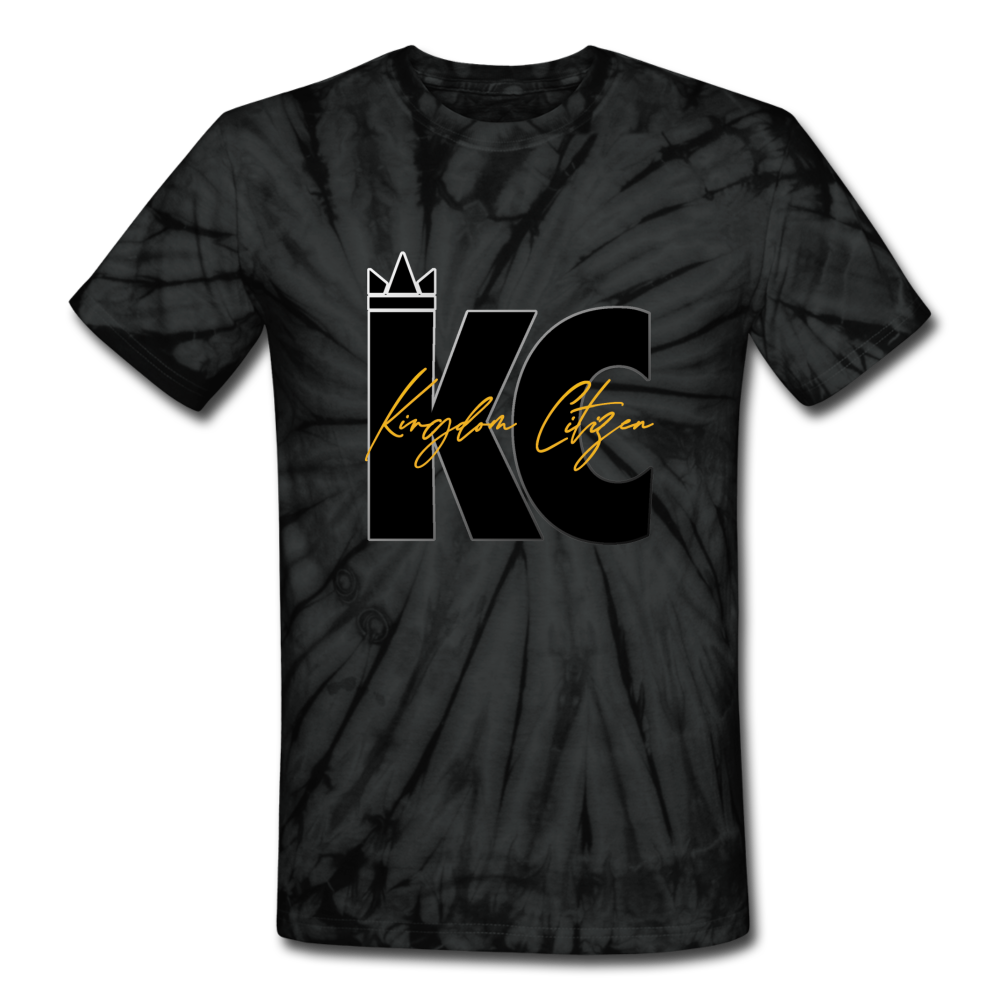 Kingdom Citizen Unisex Tie Dye T-Shirt - spider black