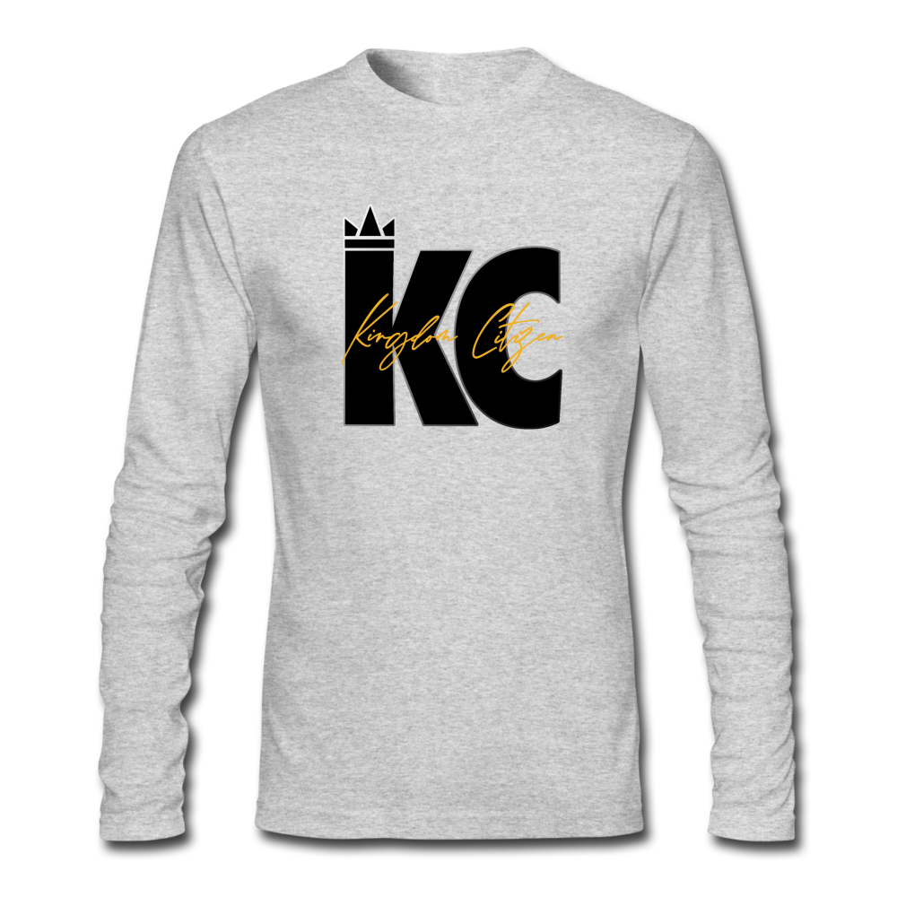 Kingdom Citizen Men's Long Sleeve T-Shirt by Next Level - heather gray
