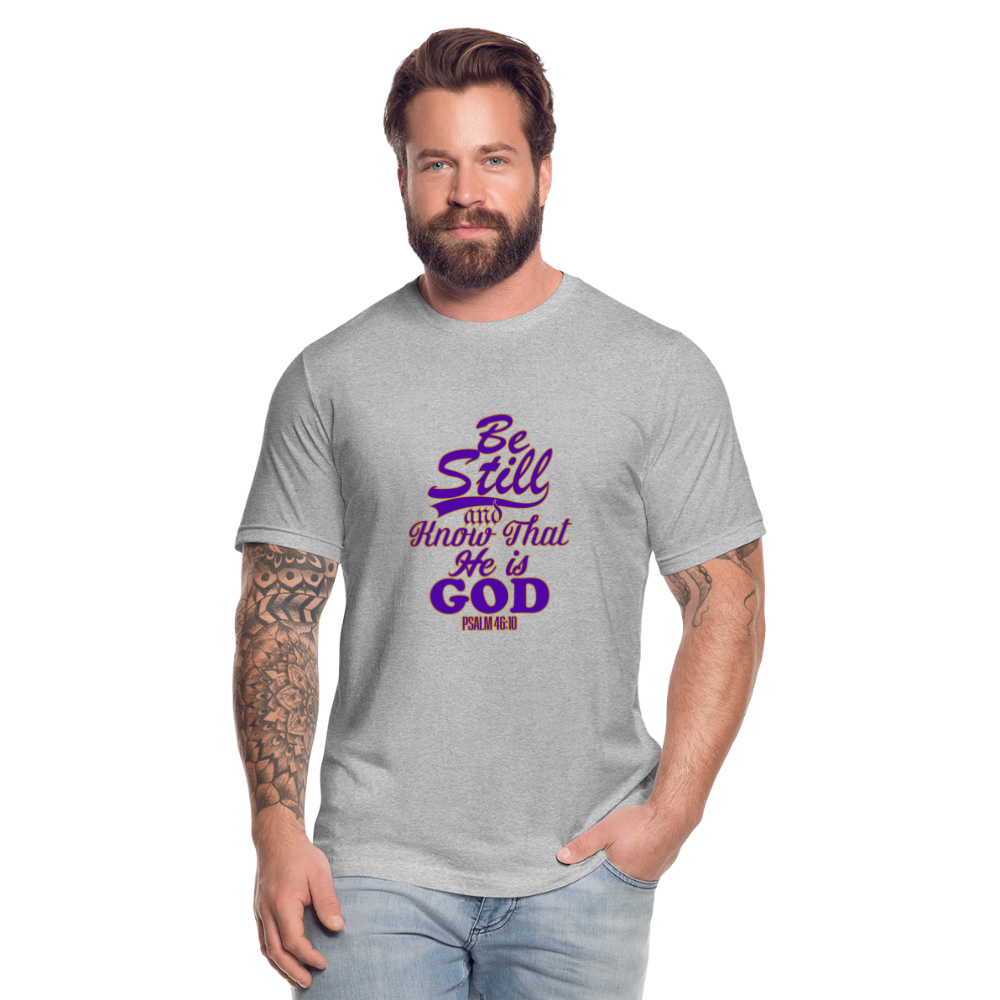 Be Still and Know That He is God Unisex Jersey T-Shirt by Bella + Canvas - heather gray