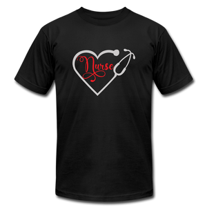 Nurse Unisex Jersey T-Shirt by Bella + Canvas - black