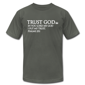 Trust God Unisex Jersey T-Shirt by Bella + Canvas - asphalt