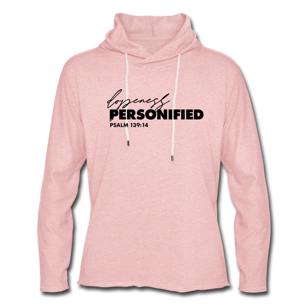 Unisex Lightweight Terry Hoodie - cream heather pink